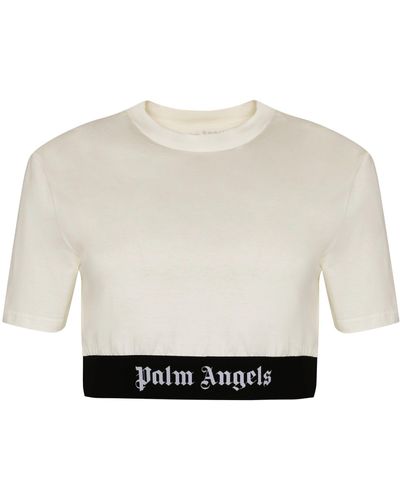 Palm Angels Crop top in cotone - Bianco
