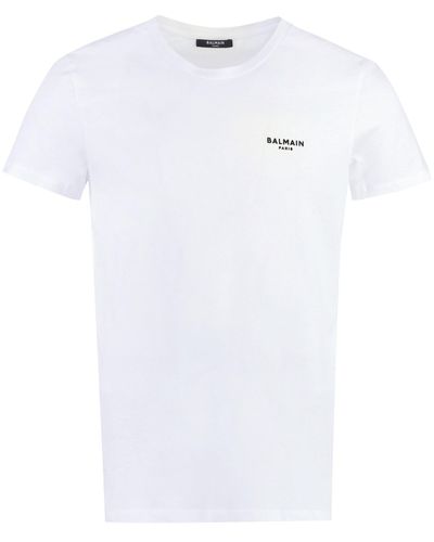 Balmain T-shirt in cotone con logo - Bianco
