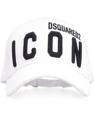 DSquared² ICON Cappellino snapback bianco effetto consumato
