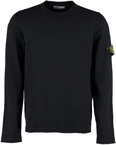 Stone Island Long Sleeve Crew-neck Sweater - Black