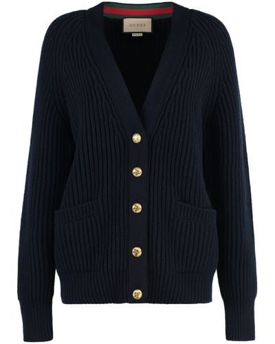 Gucci Wool And Cashmere Cardigan - Blue