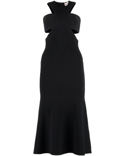Alexander McQueen Ribbed Knit Dress - Black
