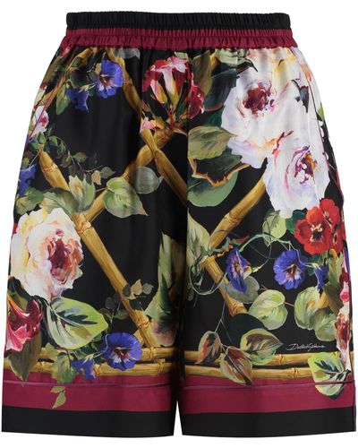 Dolce & Gabbana Shorts in seta stampata - Multicolore
