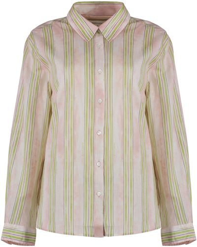 Maison Kitsuné Striped Cotton Shirt - Natural