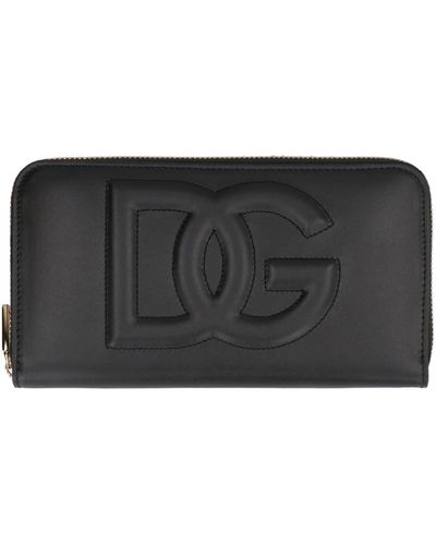 Dolce & Gabbana Portafoglio zip-around DG Logo in pelle - Grigio