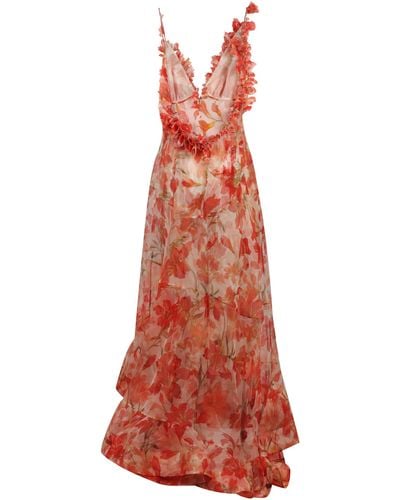 Zimmermann Tranquillity Printed Organza Gown - Red