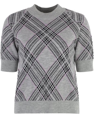 GIUSEPPE DI MORABITO Short Sleeve Sweater - Gray