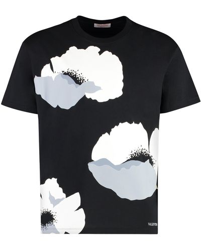 Valentino Cotton Crew-neck T-shirt - Black