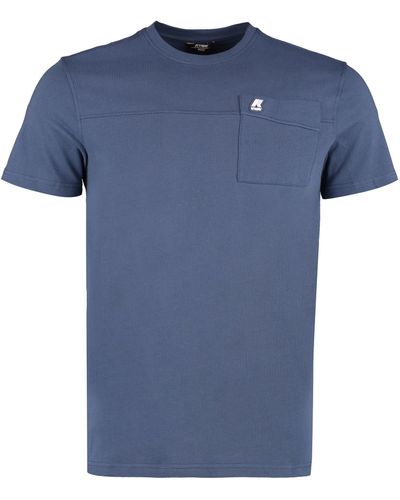 K-Way Logo Cotton T-shirt - Blue
