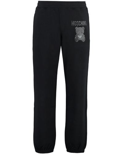 Moschino Track-pants in cotone con logo - Nero
