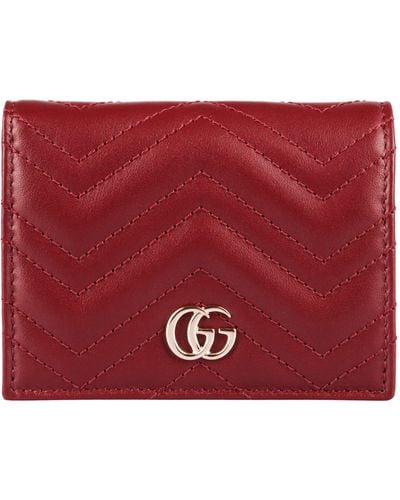 Gucci GG Marmont Leather Wallet - Red