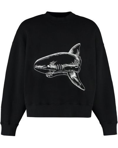 Palm Angels Broken Shark Print Sweatshirt - Black