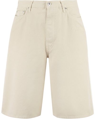 Off-White c/o Virgil Abloh Cotton Bermuda Shorts - Natural