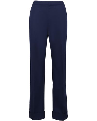 Aspesi High-rise Cotton Trousers - Blue