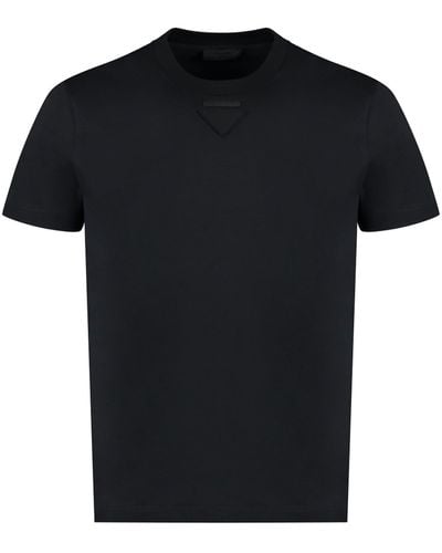 Prada T-shirt girocollo in cotone - Nero