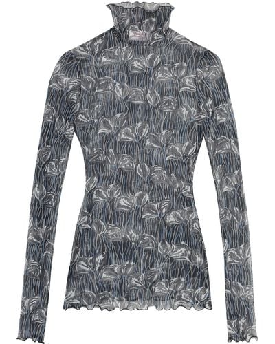 Emilio Pucci Printed Long-sleeve Top - Gray