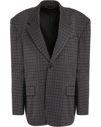 Balenciaga Single-breasted One Button Jacket - Black