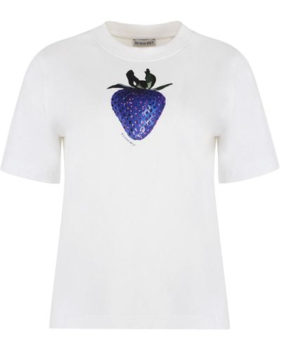Burberry T-shirt girocollo in cotone - Bianco