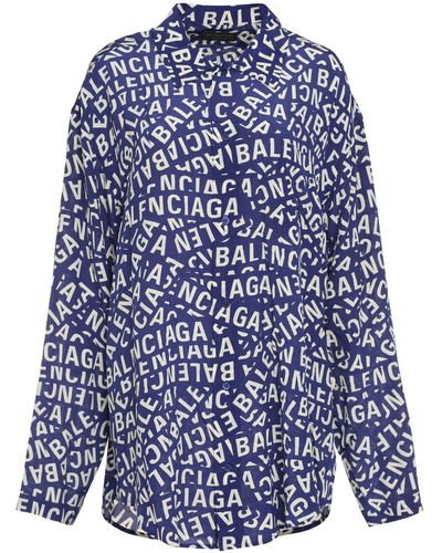 Balenciaga Blusa pigiama in seta stampata