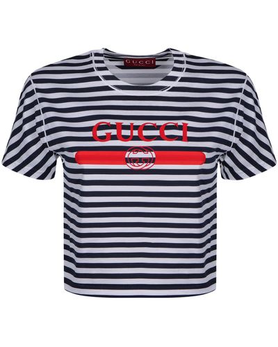 Gucci Striped Jersey T-shirt - Blue