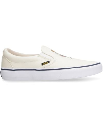 Polo Ralph Lauren Sneakers slip-on in canvas - Bianco
