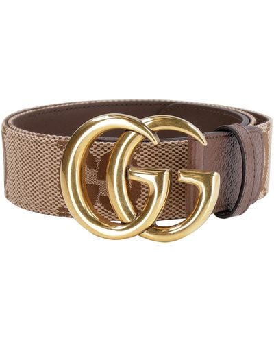 Gucci Gg Marmont Buckle Leather Belt - Gray
