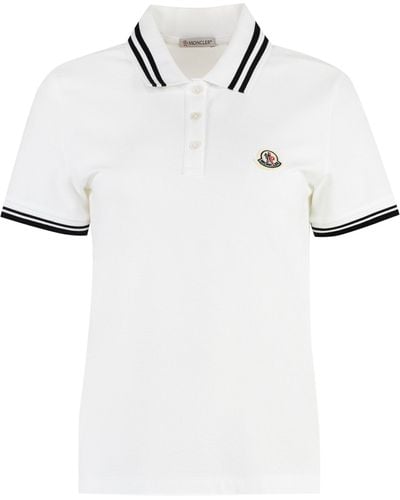 Moncler Cotton-Piqué Polo Shirt - White