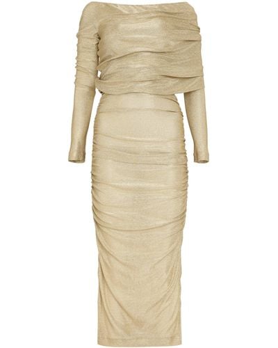 Dolce & Gabbana Draped Pencil Dress - Natural