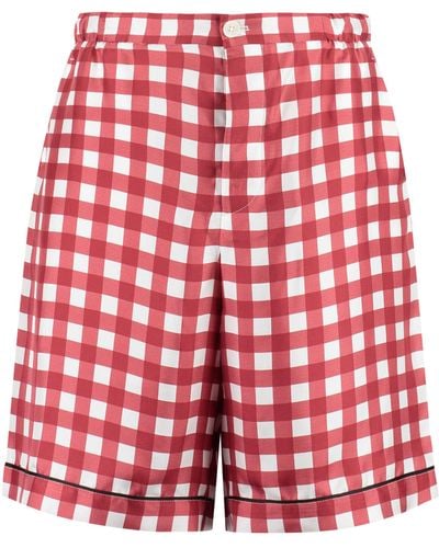 Prada Shorts in seta stampata - Rosso