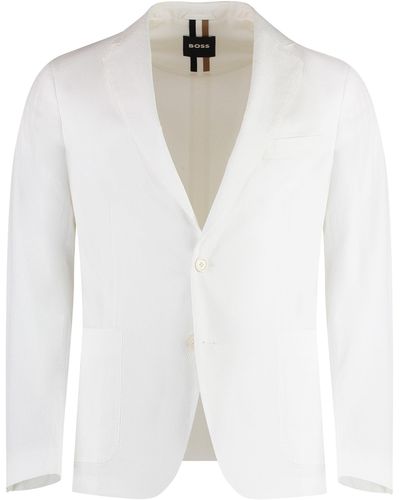 BOSS Single-breasted Two-button Jacket - White