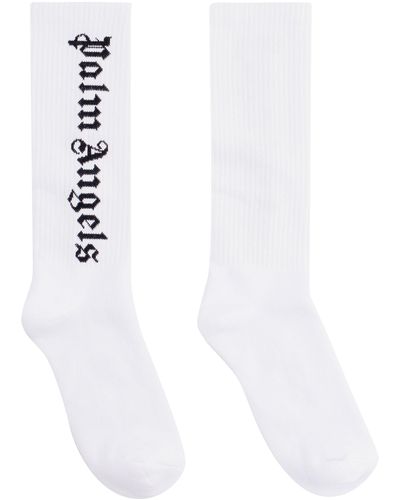 Palm Angels Logo Socks - White