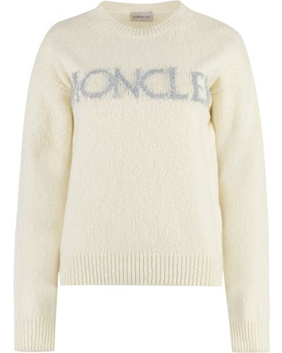Moncler Pullover in lana con logo - Neutro