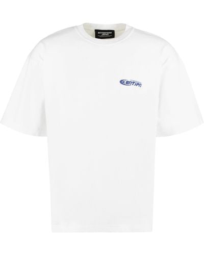 ENTERPRISE JAPAN Ss Eyes Cotton Crew-neck T-shirt - White