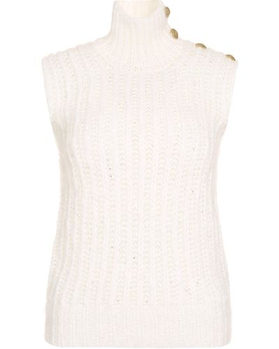 Balmain Maglione dolcevita in lana - Bianco