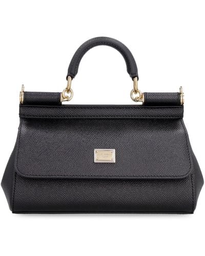 Dolce & Gabbana Sicily Leather Mini Handbag - Black