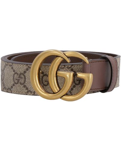 Gucci Belt In GG Supreme Fabric - Natural