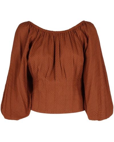 FEDERICA TOSI Off-the-shoulder Blouse - Brown