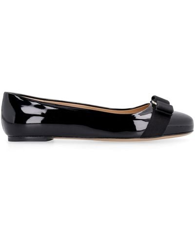 Ferragamo BALLERINA VARINA IN VERNICE - Nero