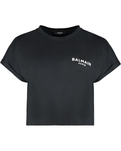 Balmain T-shirt girocollo in cotone - Nero