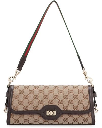 Gucci Luce Fabric Shoulder Bag - Natural