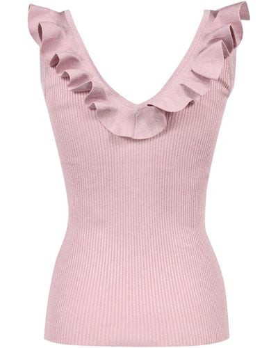 Zimmermann August Ribbed Tank Top - Pink
