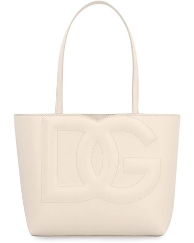 Dolce & Gabbana Tote bag Logo in pelle - Neutro