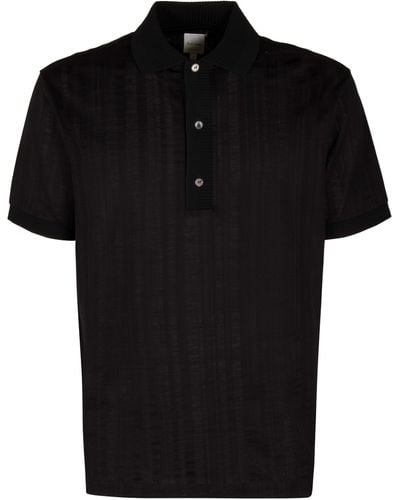 Paul Smith Knitted Cotton Polo Shirt - Black
