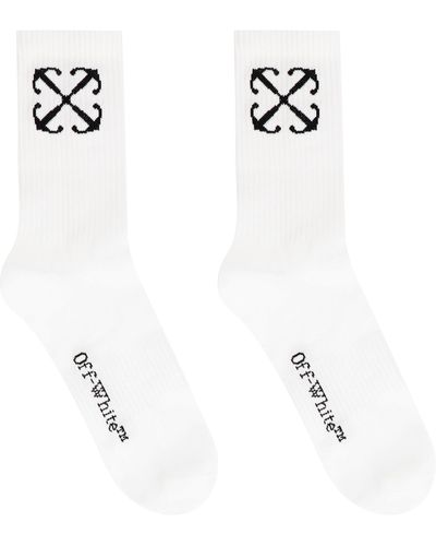 Off-White c/o Virgil Abloh Calzini in misto cotone con logo - Bianco