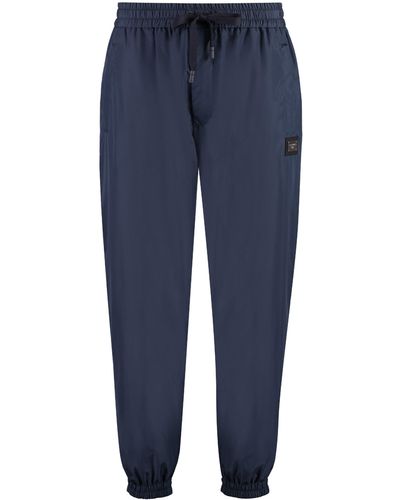 Dolce & Gabbana Logo Detail Nylon Track-Pants - Blue