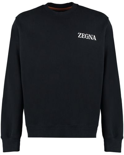 Zegna Cotton Crew-neck Sweatshirt - Blue