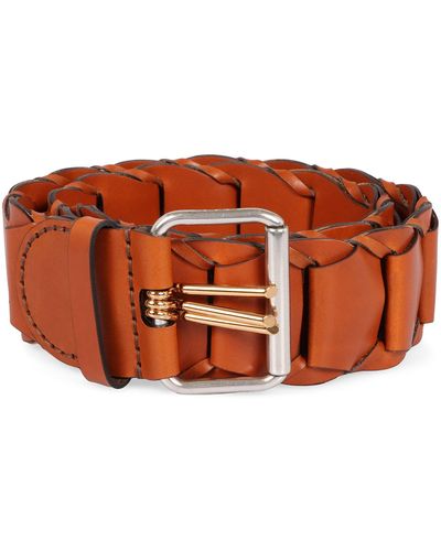 Etro Woven Leather Belt - Brown