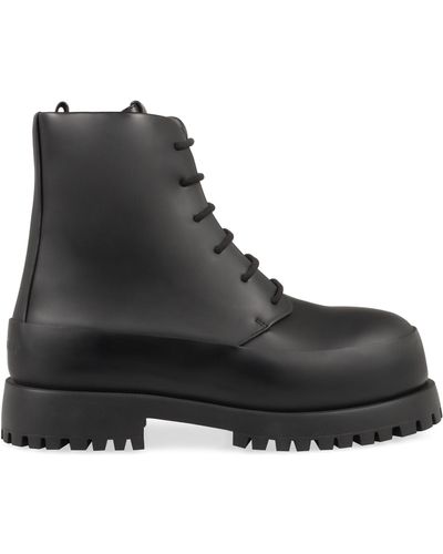 Ferragamo Demi Leather Ankle Boots - Black