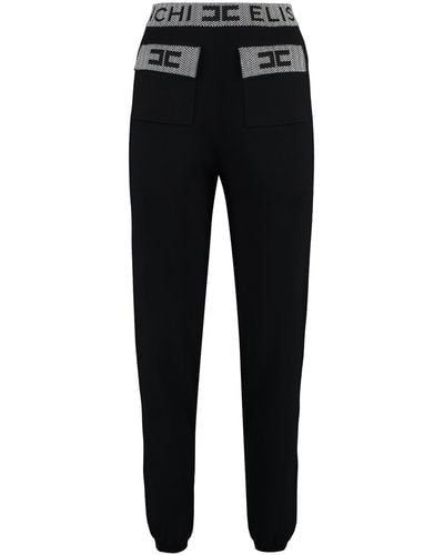 Elisabetta Franchi Knitted Sweatpants Pants - Black