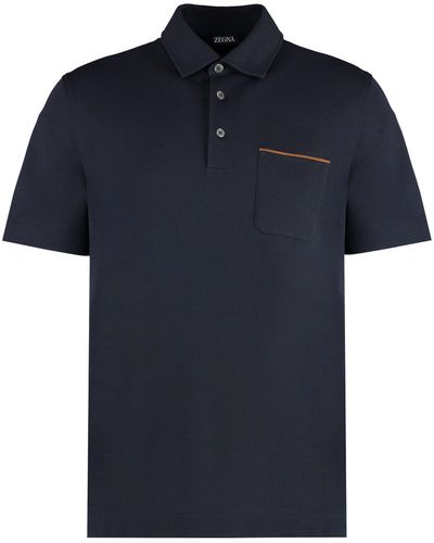 Zegna Cotton Polo Shirt - Blue